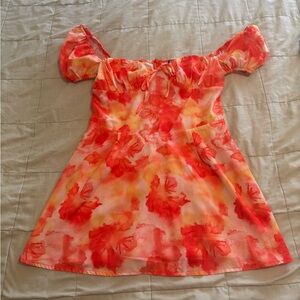 PrettyLittleThing Red and Pink Dress